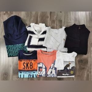 Boys 7-8 1 Short Sleeve Hoodie & 3 Sweaters & 3 T-Shirt